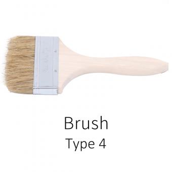 Various types of pig hair brushes